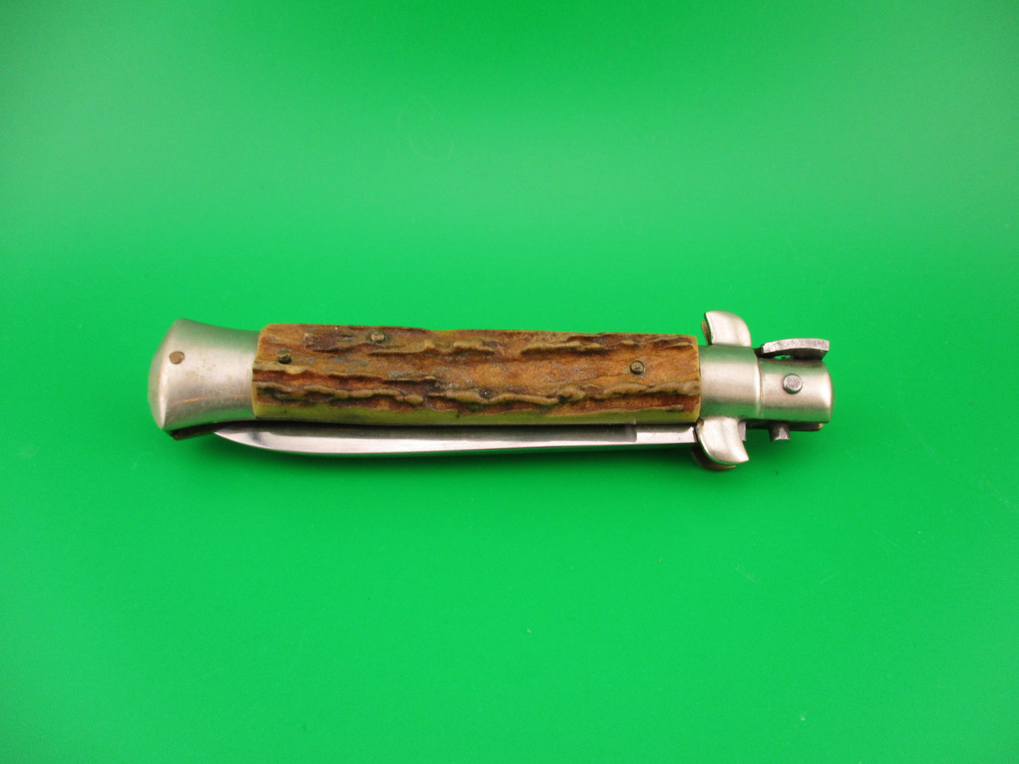 Rostfrei IMPORT 20cm Italian Stag transitional vintage 1960s automatic knife