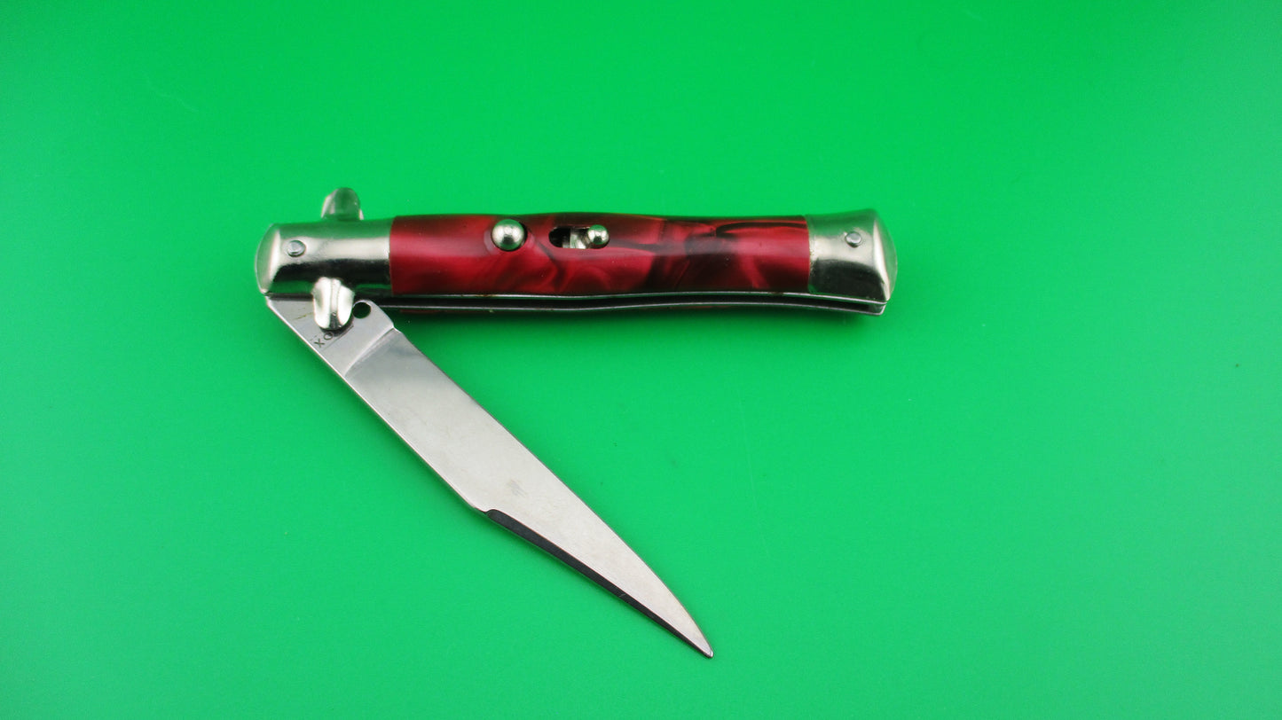 INOX 18cm Italian Tourist knife Red pearl BoBc automatic card knife NOS