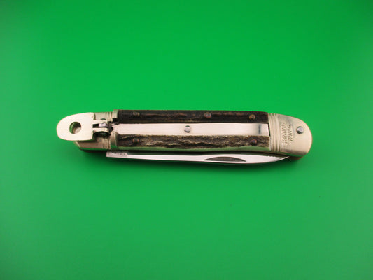 WEIDMANNS HEIL SOLINGEN GERMANY 10cm German Lever Stag automatic knife