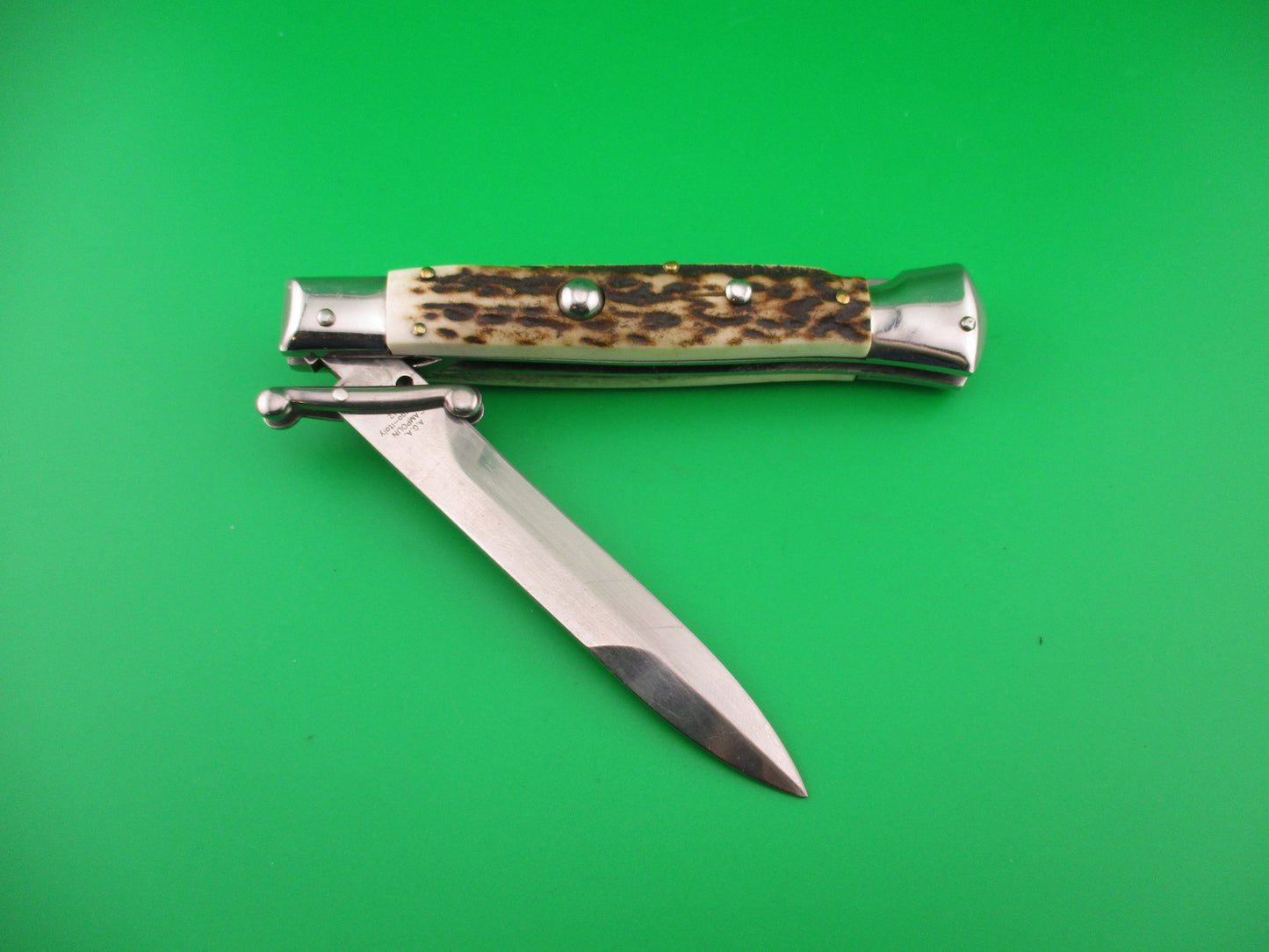 AGA CAMPOLIN 23cm Italian Swing Guard Stag Bayonet blade automatic knife 2012