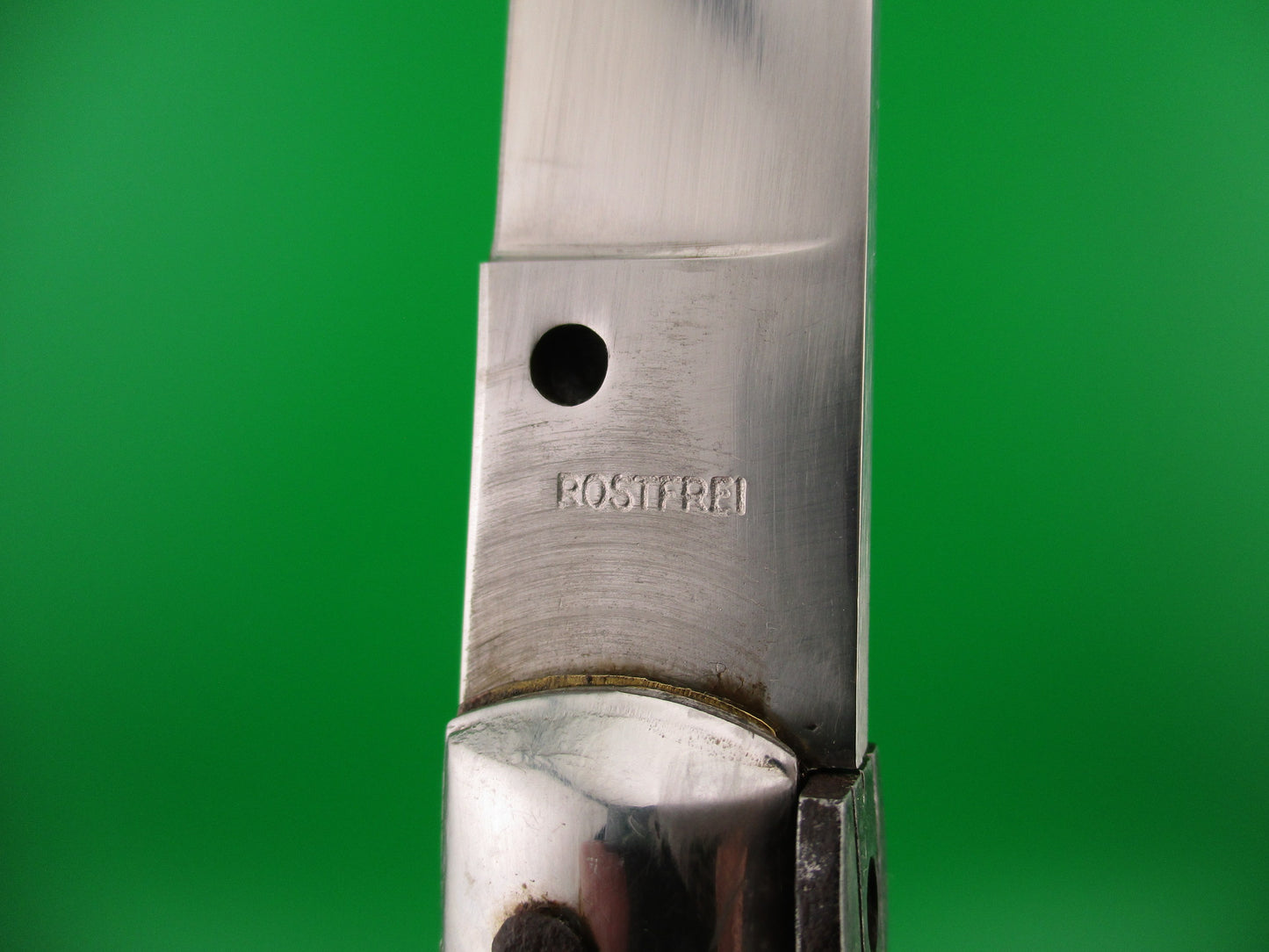 ROSTFREI 38cm Italian Transitional Stag swivel bolster vintage automatic knife