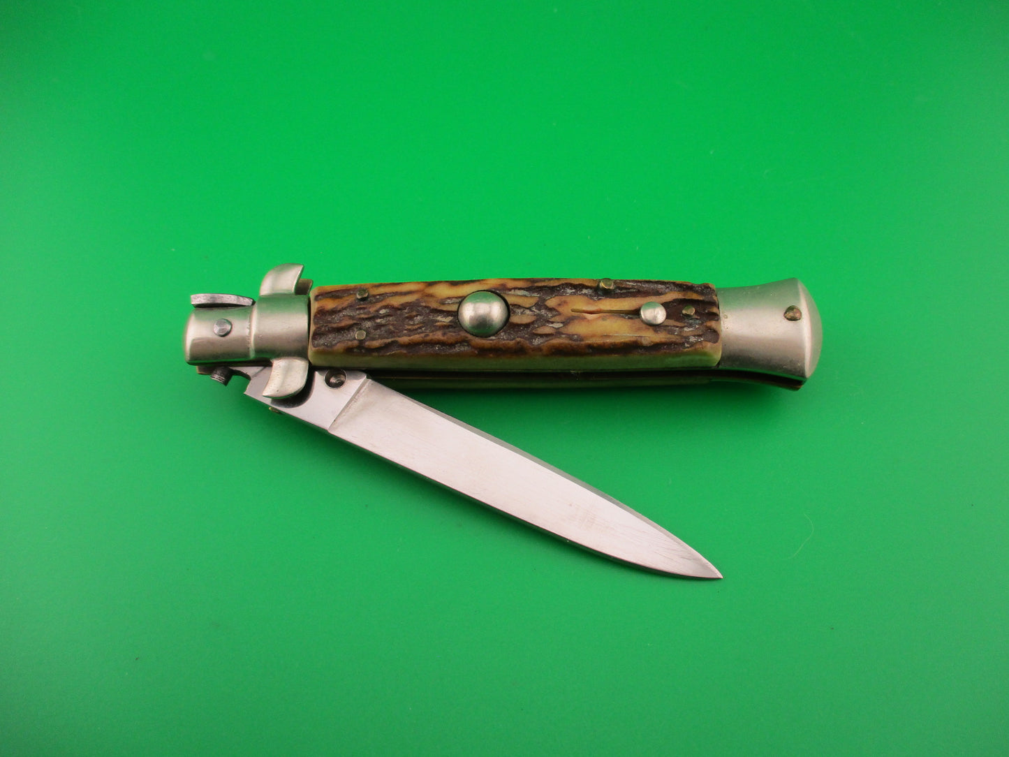 Rostfrei IMPORT 20cm Italian Stag transitional vintage 1960s automatic knife