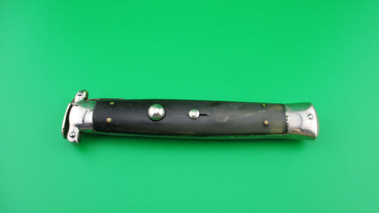 WANDY INOX 21cm Italian Trapdoor OTF vintage green horn automatic knife