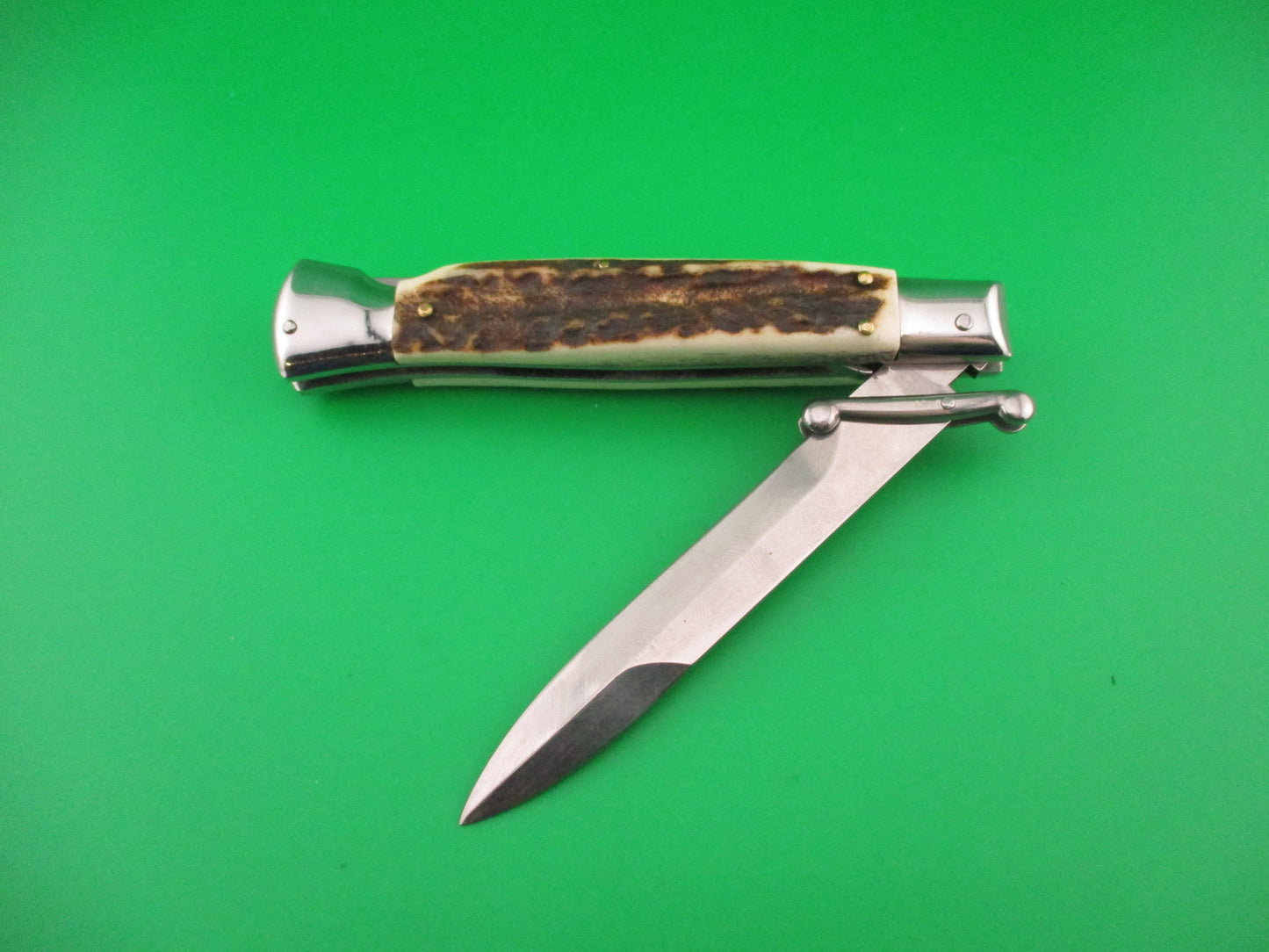 AGA CAMPOLIN 23cm Italian Swing Guard Stag Bayonet blade automatic knife 2012