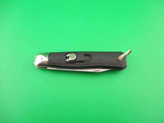 STAINLESS ROSTERIE TAIWAN 18cm Black automatic knife w lanyard ring