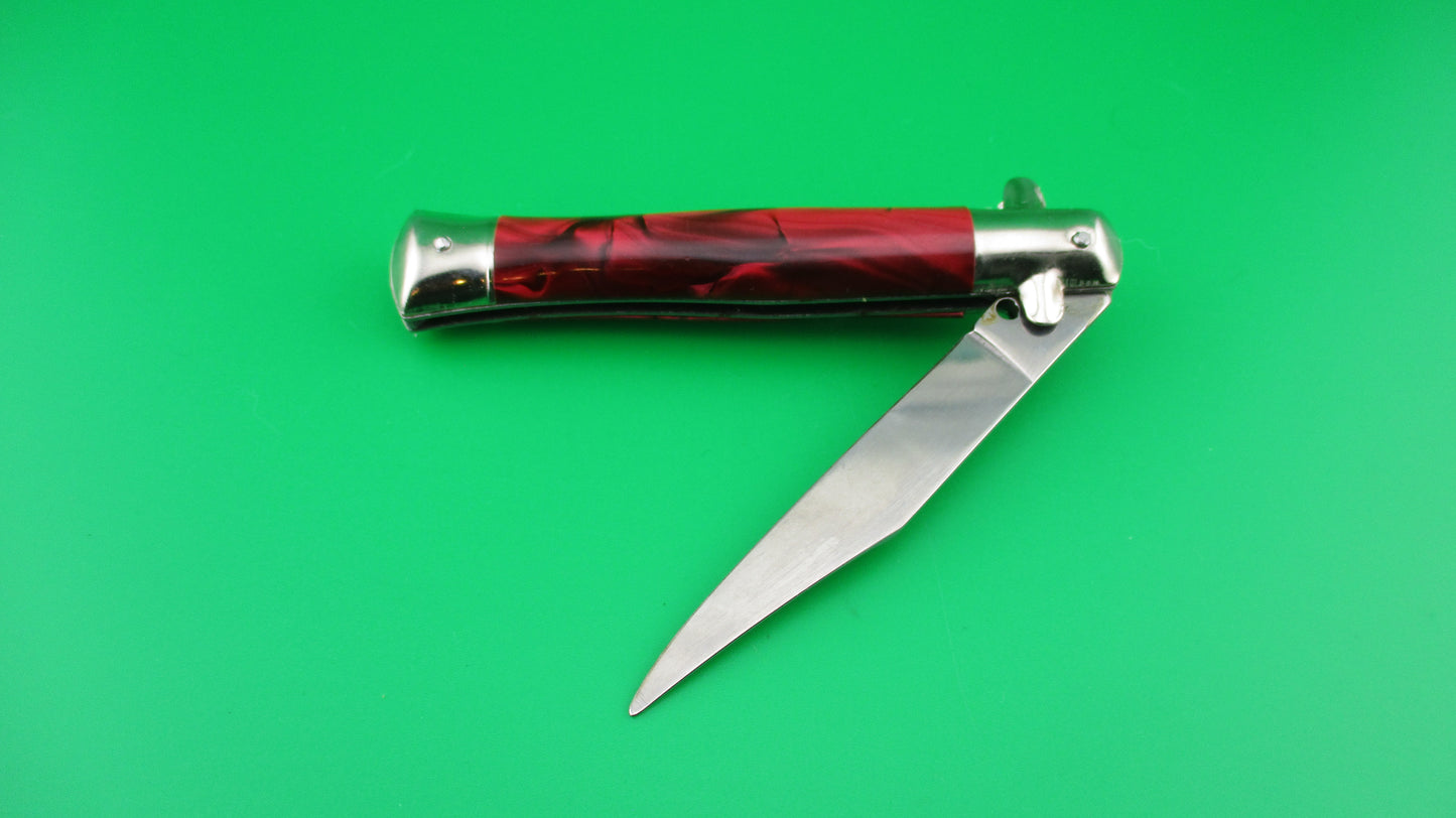 INOX 18cm Italian Tourist knife Red pearl BoBc automatic card knife NOS