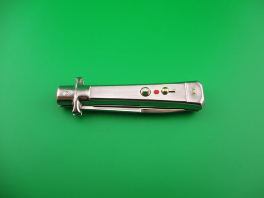 BARGEON INOX 19cm French All metal round button red dot vintage automatic knife