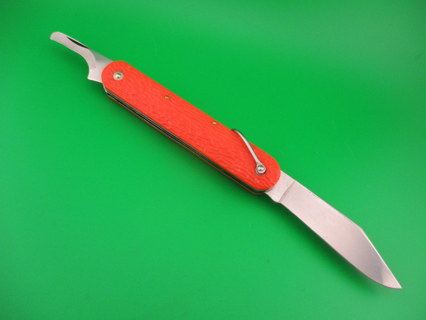 CAMILLUS vintage MC1 Orange paratrooper automatic knife with 2nd manual blade