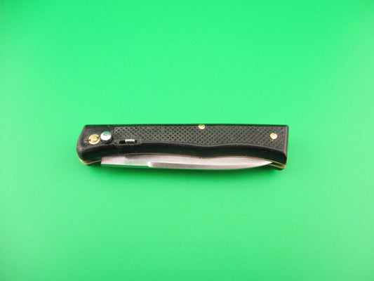 INOX 17cm French Florinox Black checkered Vintage automatic knife