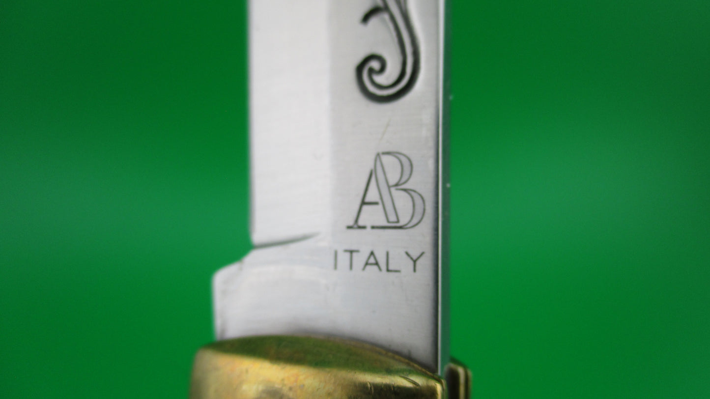 AB ITALY 21cm Italian Birds Head Lever automatic knife Wood Brass