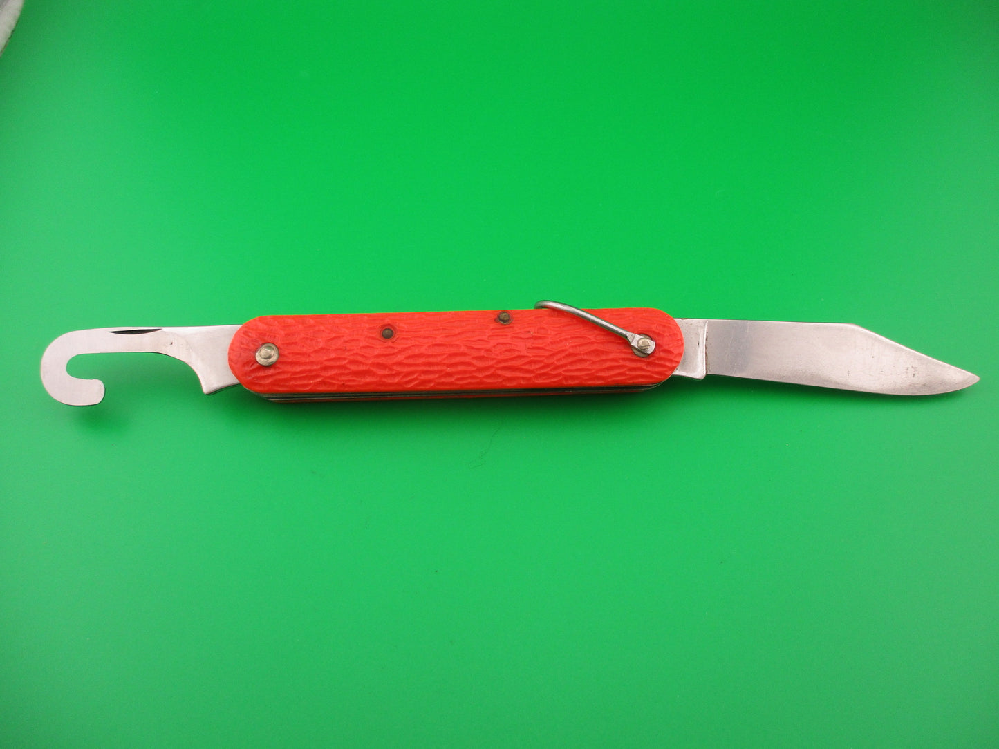 CAMILLUS vintage MC1 Orange paratrooper automatic knife with hook blade