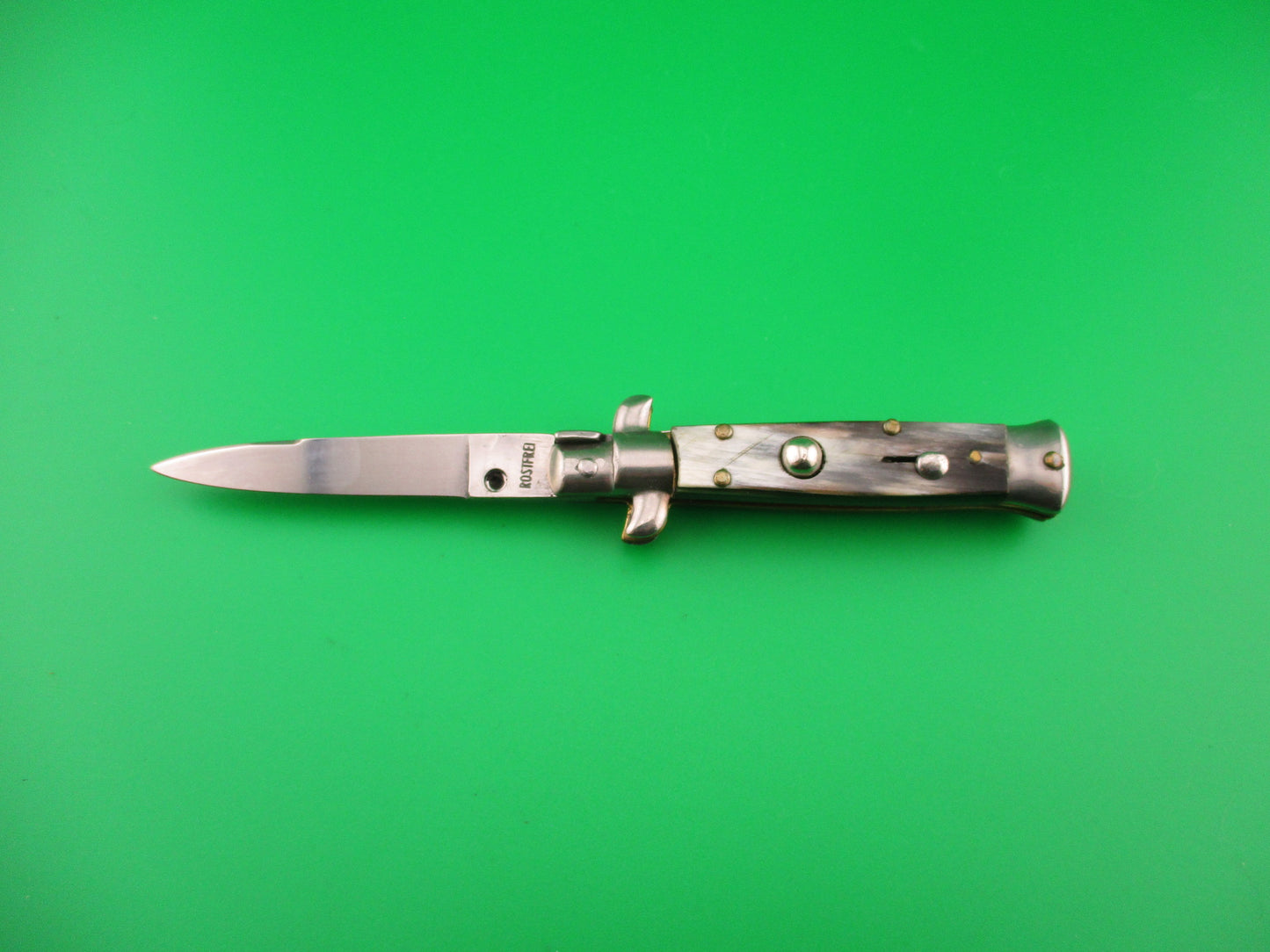 ROSTFREI 14cm Italian Swivel bolster Swedge Horn automatic knife