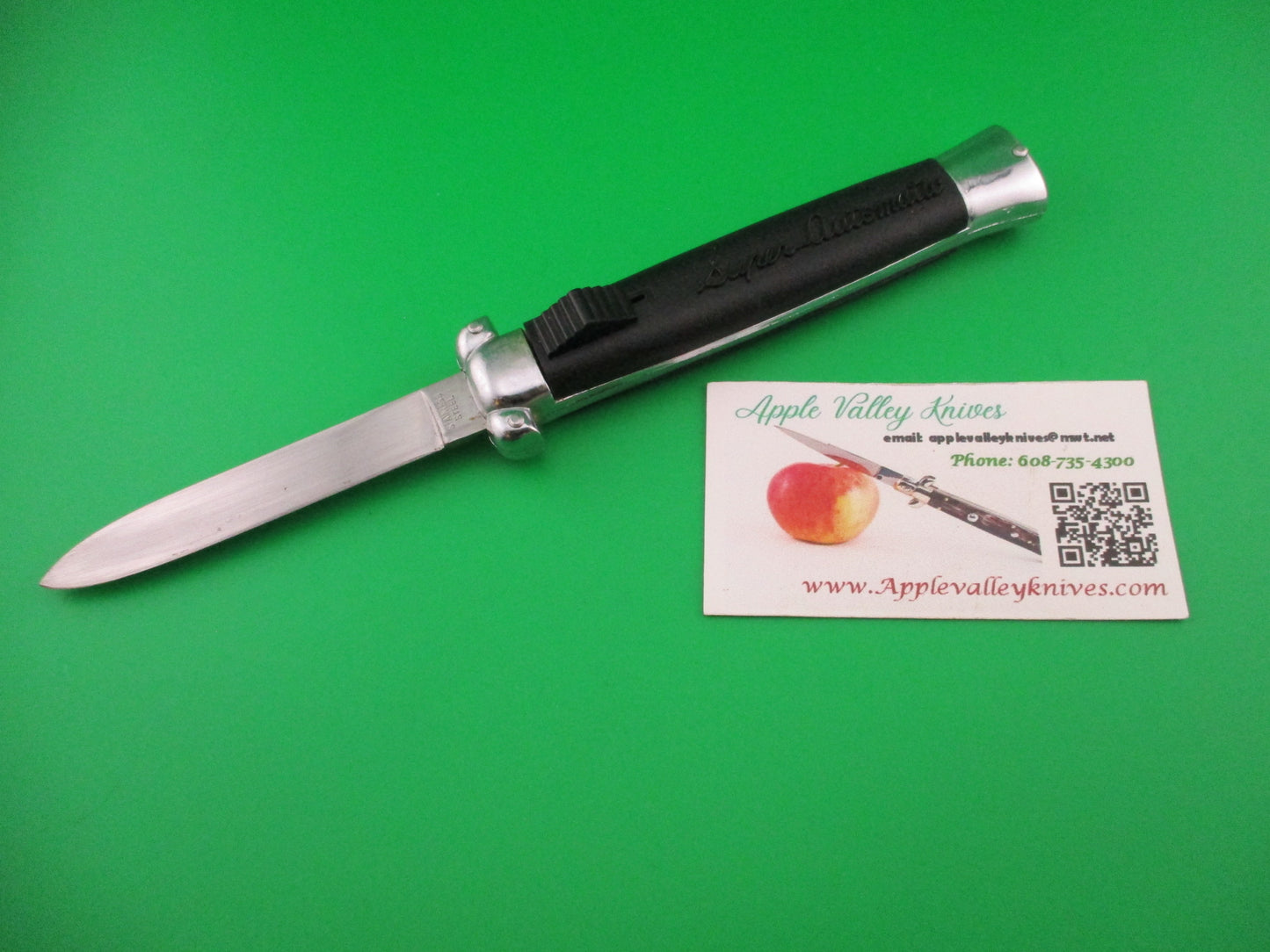STAINLESS STEEL 22cm Super Automatic Black OTF DA switchblade knife