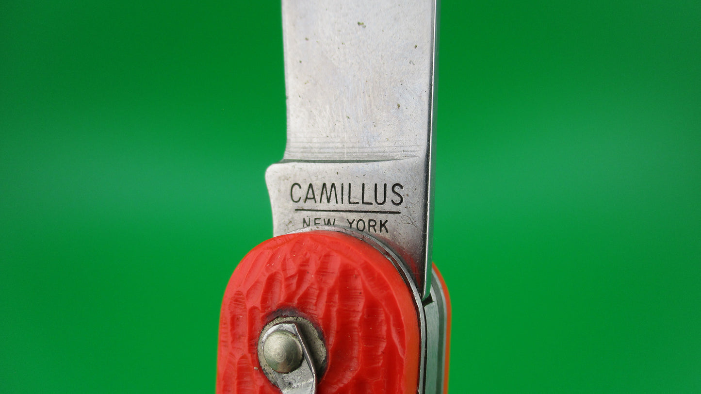 CAMILLUS vintage MC1 Orange paratrooper automatic knife with hook blade