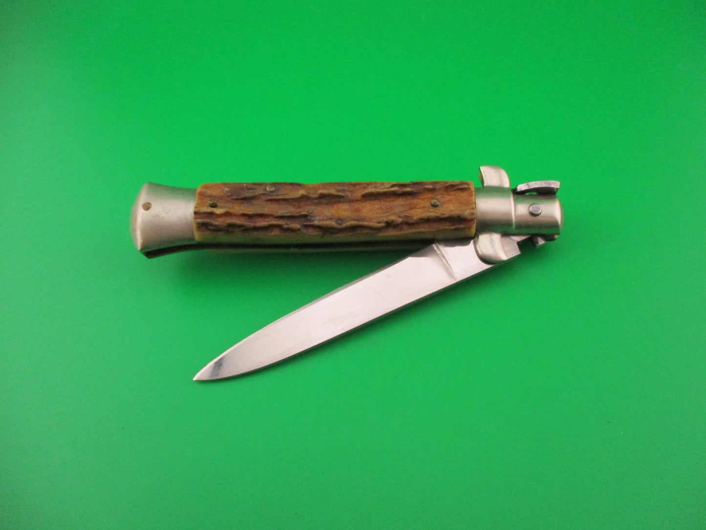Rostfrei IMPORT 20cm Italian Stag transitional vintage 1960s automatic knife