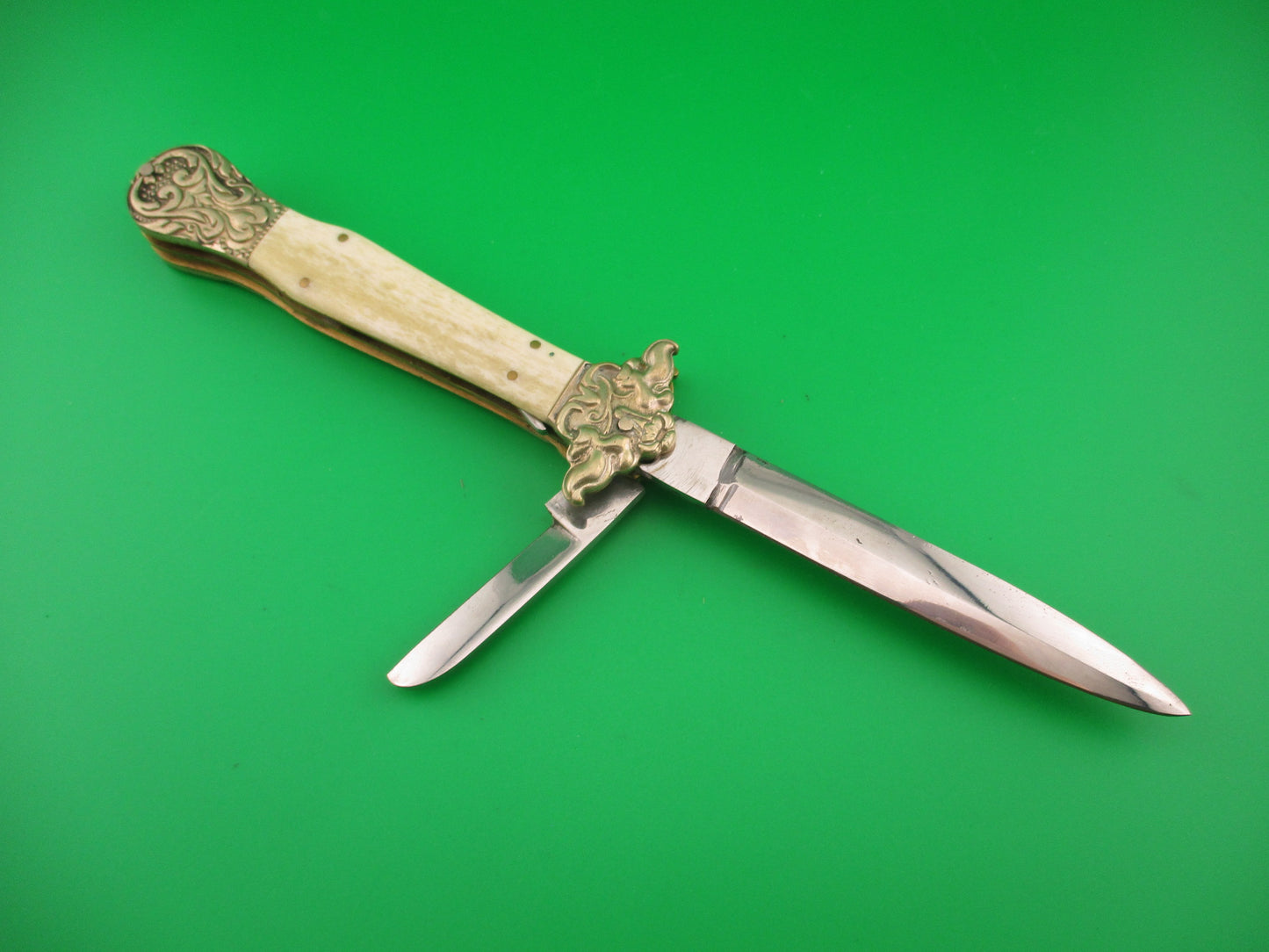 JTK Custom 9 inch Old English Style Dagger blade Pen Blade Release automatic knife