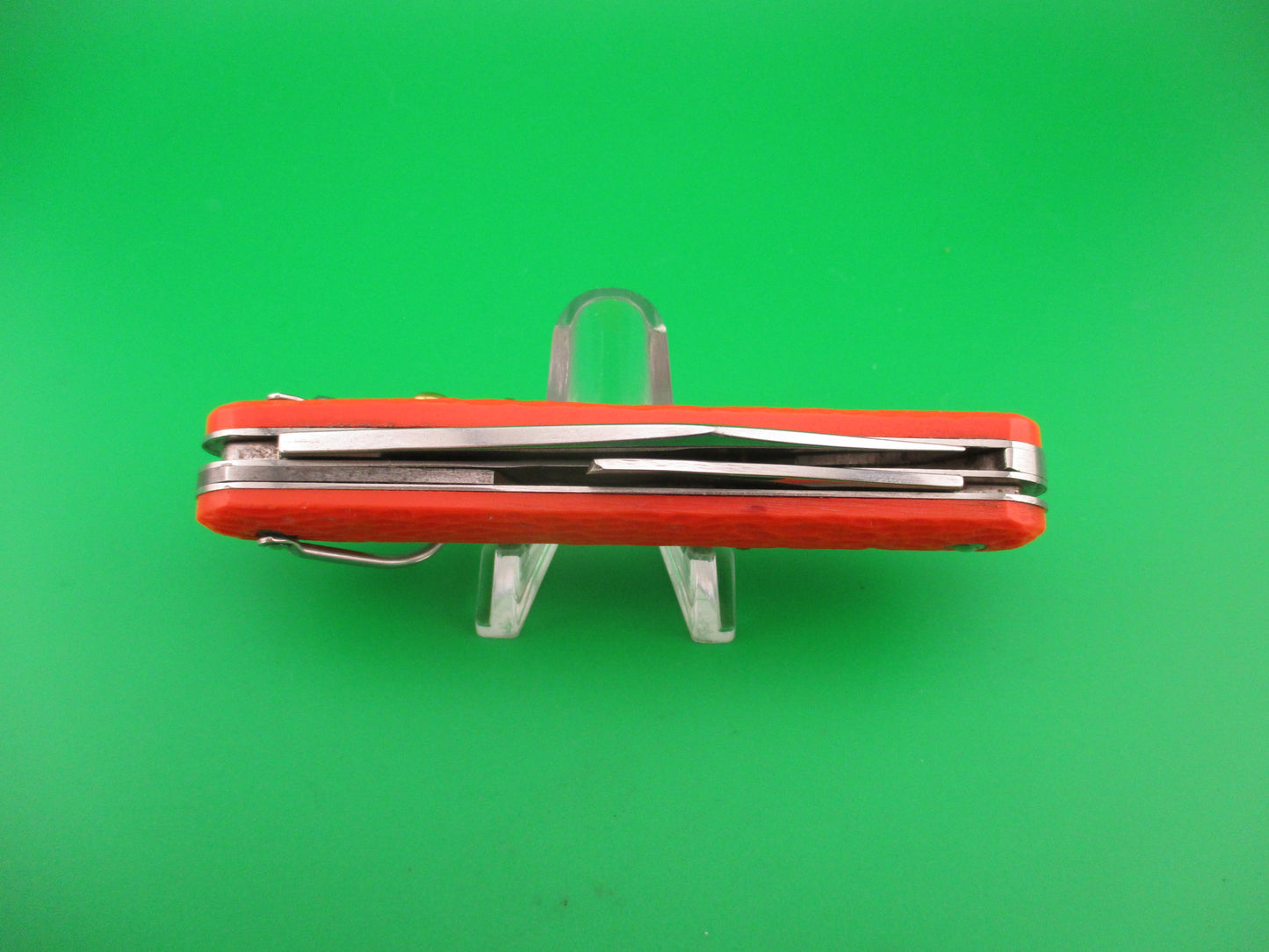 CAMILLUS vintage MC1 Orange paratrooper automatic knife with 2nd manual blade