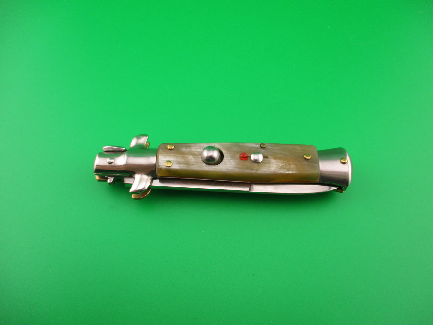 MANIAGO ITALY 18cm Italian Picklock Horn Stiletto automatic knife Red Dot