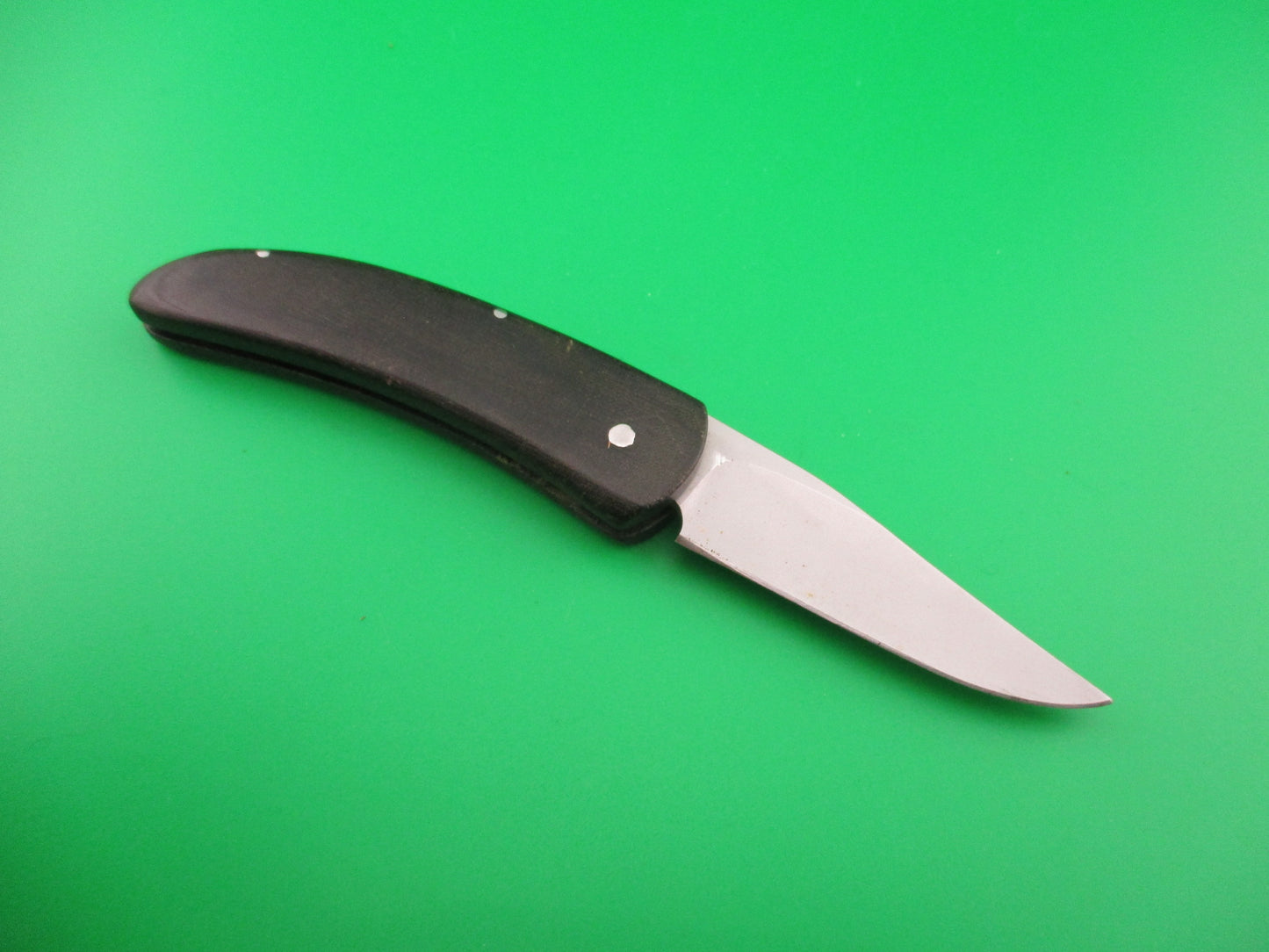 Huck 5.5 inch Custom Coil Spring Curved Micarta automatic knife James Huckeba