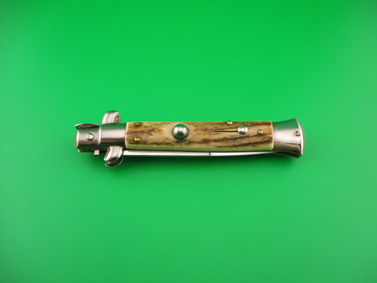 AB ITALY 23cm Italian Picklock Stag vintage 1980s automatic knife