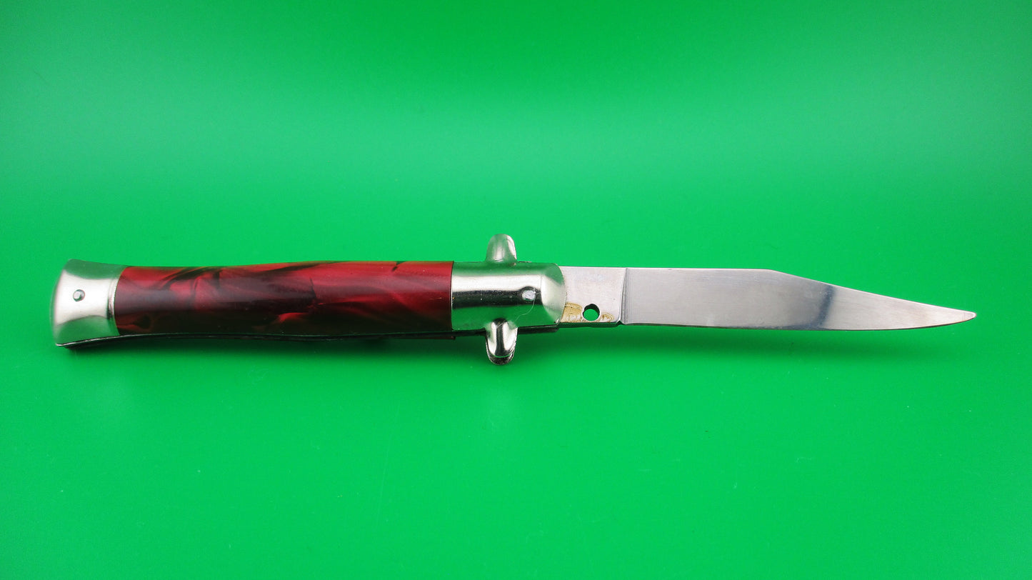 INOX 18cm Italian Tourist knife Red pearl BoBc automatic card knife NOS