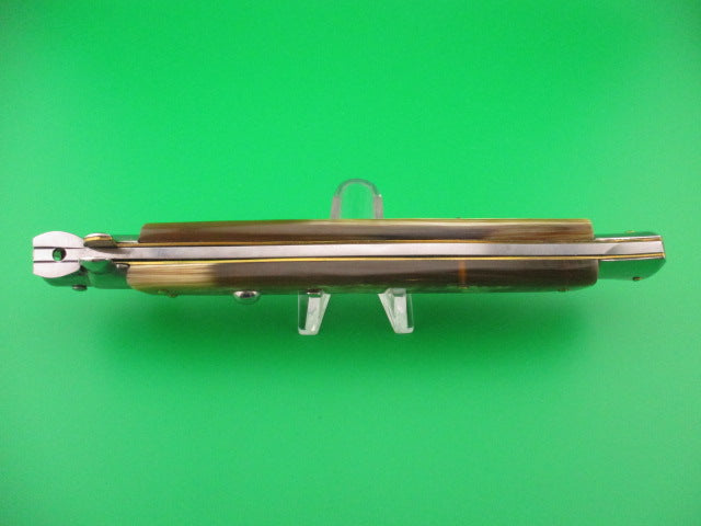 FRANK B ITALY 33cm Italian Stiletto swivel bolster Honey horn automatic knife