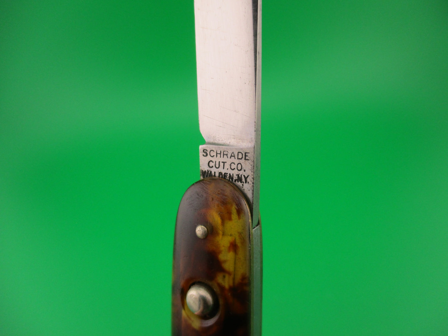 SCHRADE CUT CO 3 3/8" Cigar Jack Tortoise vintage automatic knife 1404 3/4S