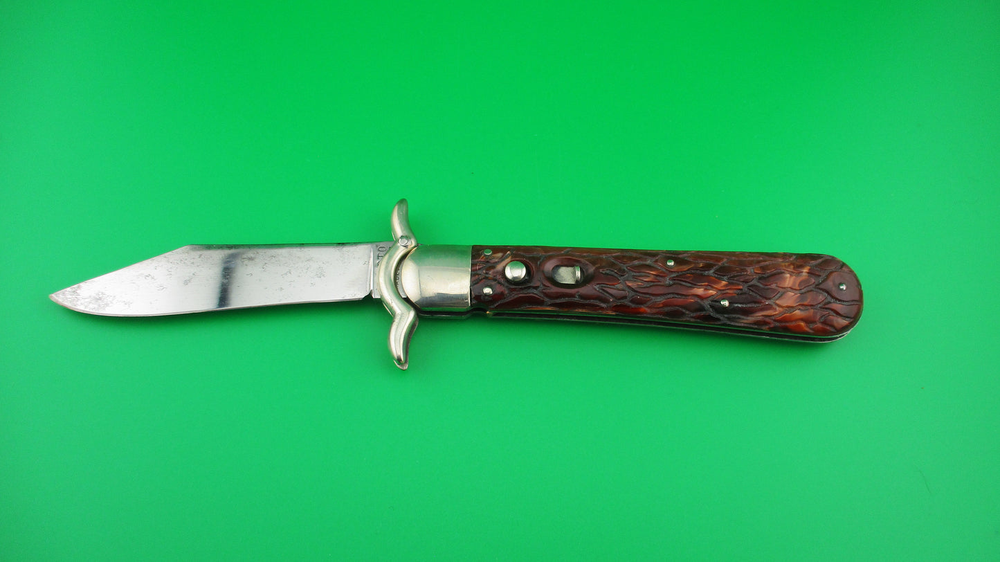PRESTO Lazy W Folding Guard Hunter Wormgroove switchblade knife