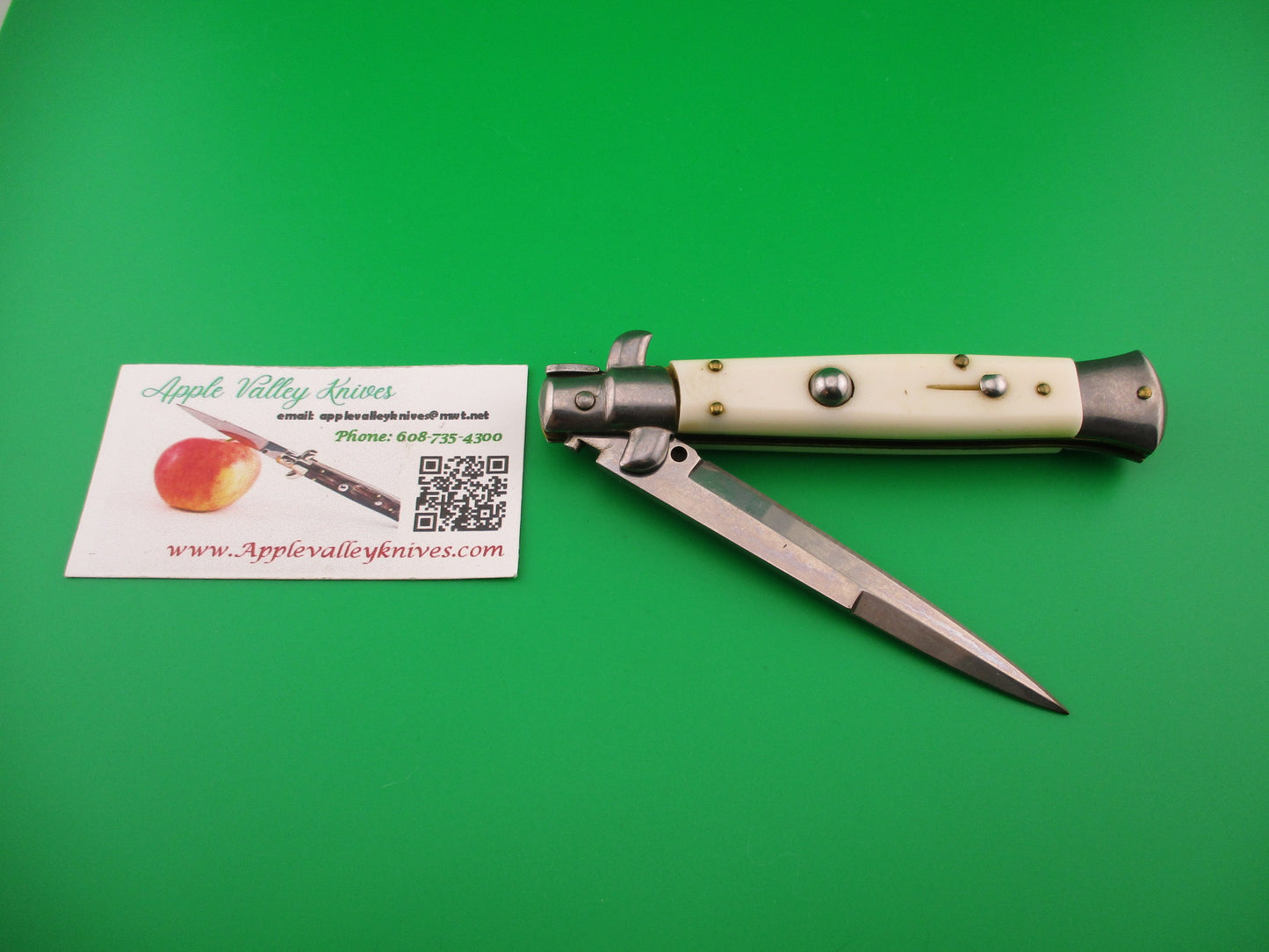 FRANK B ITALY 23cm Italian Swivel bolster white camel bone automatic knife