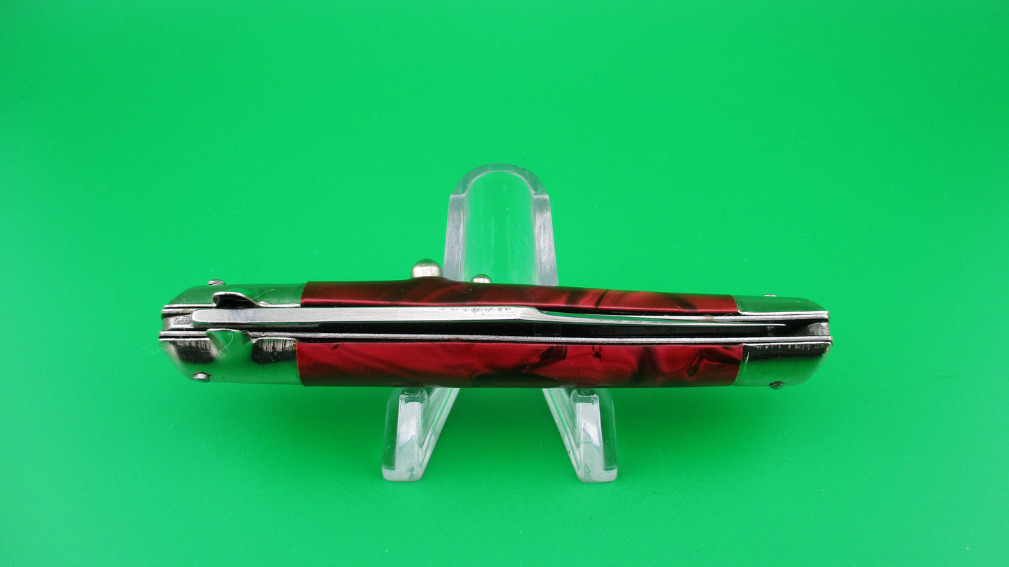 INOX 18cm Italian Tourist knife Red pearl BoBc automatic card knife NOS