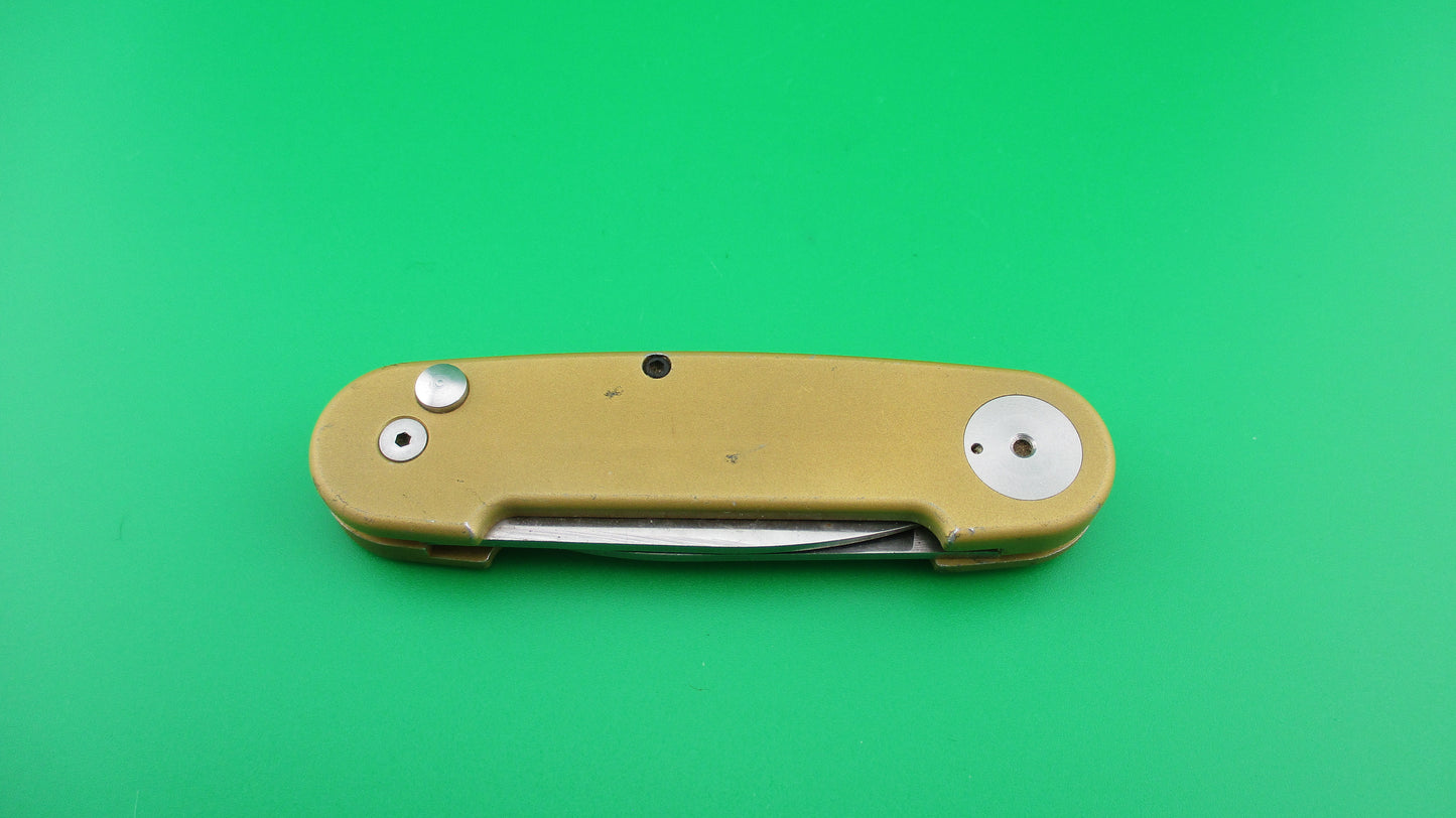 SWAT 18cm Gold Aluminum double Coilspring automatic knife