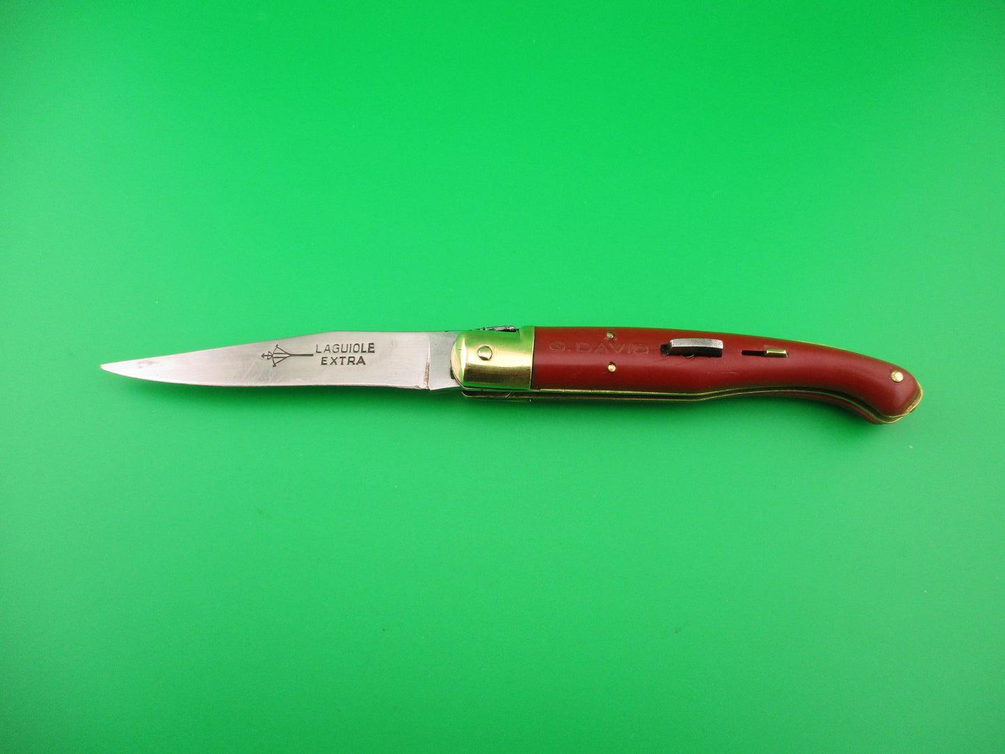 G DAVID LAGUIOLE EXTRA 20cm French RARE RED automatic knife Gimel Bargeon Arbalete