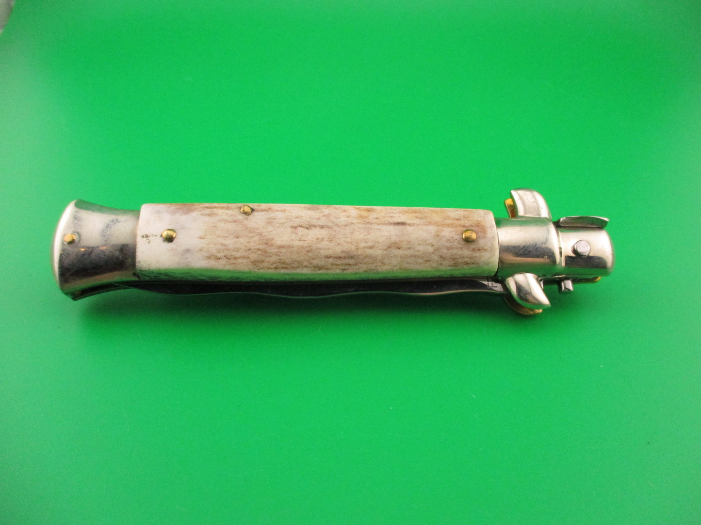 Frank B ITALY 23cm Italian Picklock Limited Edition 2005 Stag KRIS Red Dot automatic knife