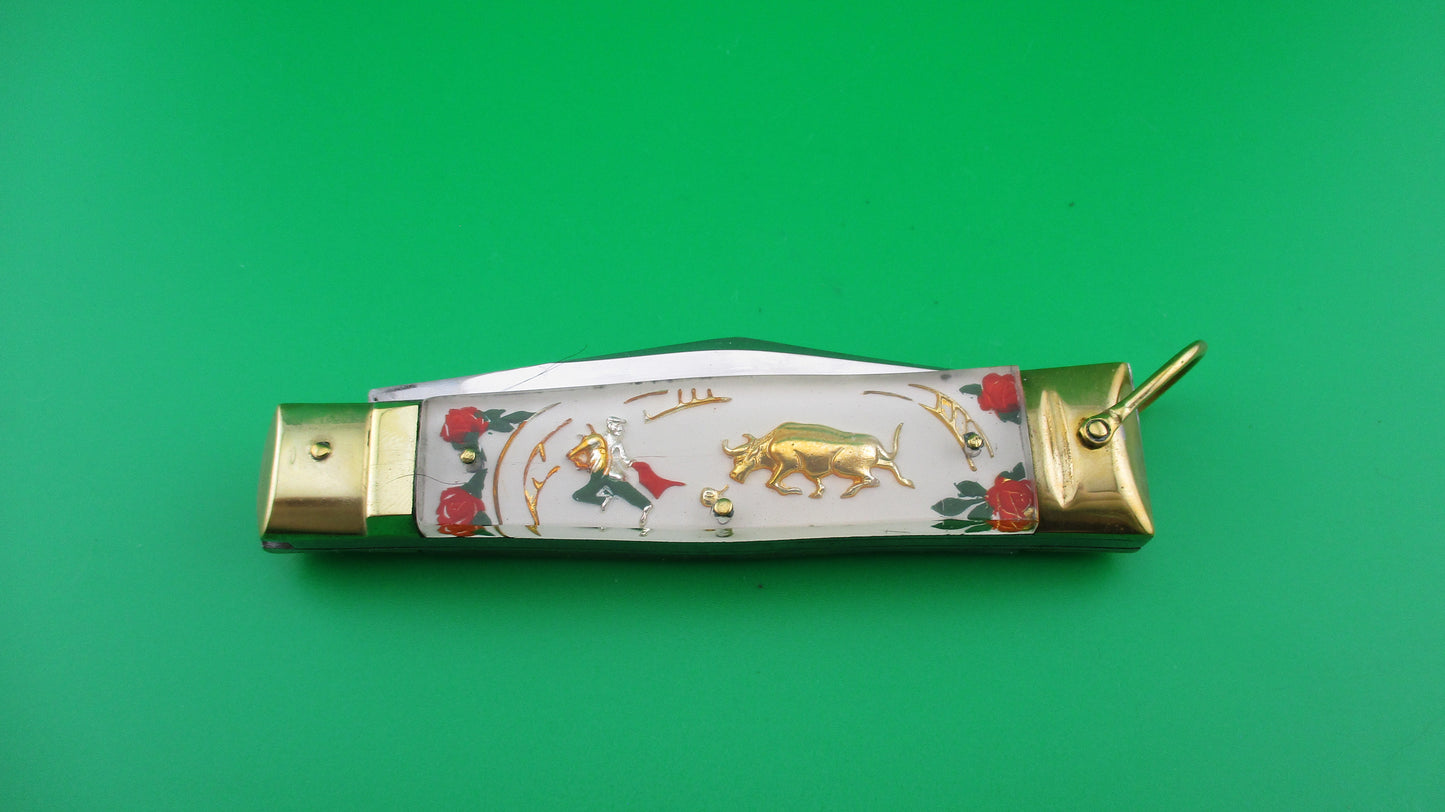 STAINLESS 19cm Japanese Siesta Matador Lever Mexico Souvenir switchblade near mint