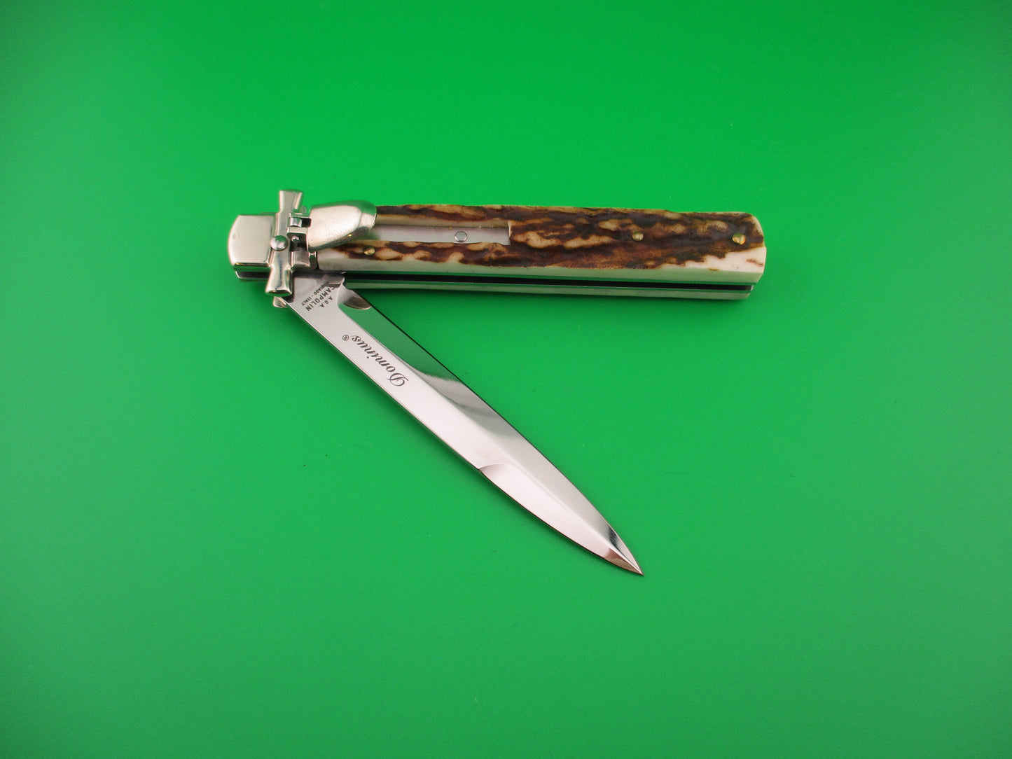 AGA CAMPOLIN Dominus 23cm Stag Lever automatic knife new in box