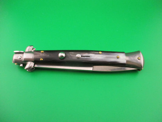 Frank B Italy 28cm Italian Stiletto Swivel bolster Black switchblade knife