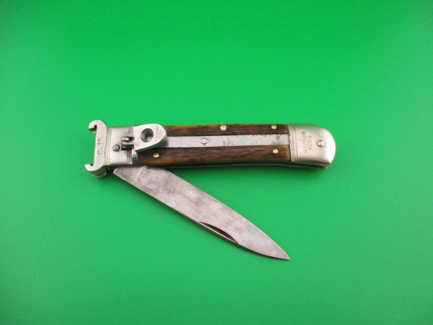 SOLINGEN MI GERMANY 20cm German Lever Shell puller automatic Johnny Cade knife