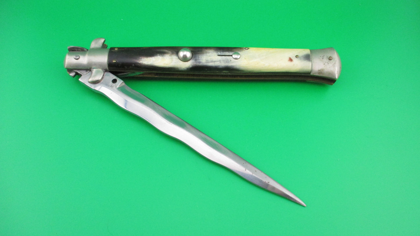 M. ITALY INOX 33cm Italian Picklock KRIS blade automatic knife 1950s Vintage