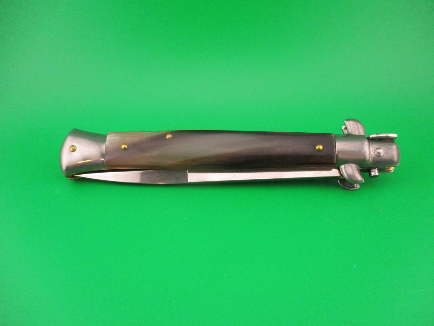 Frank B Italy 28cm Italian Stiletto Swivel bolster Black switchblade knife