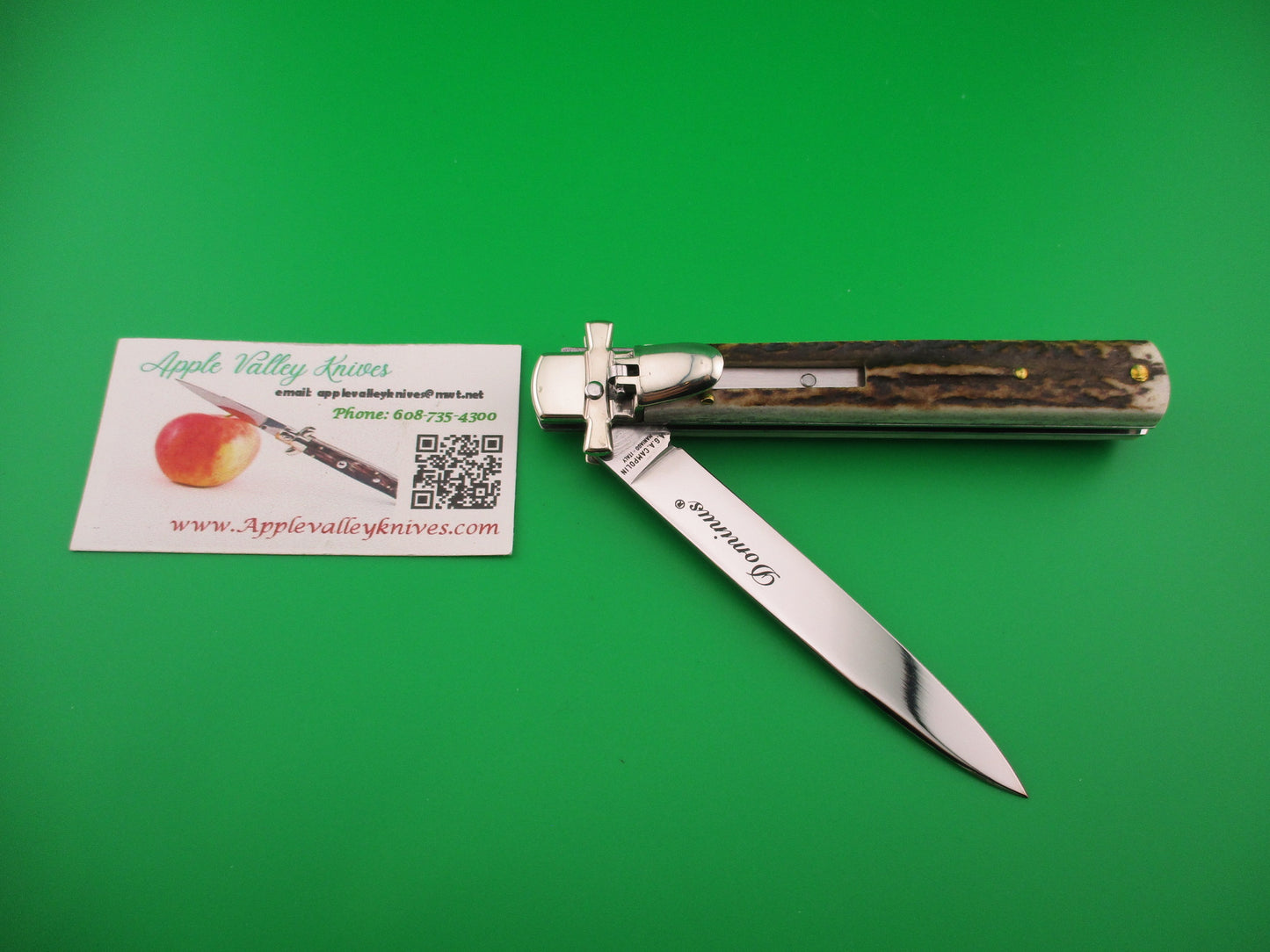 AGA CAMPOLIN Dominus 23cm Stag Lever automatic knife new in box