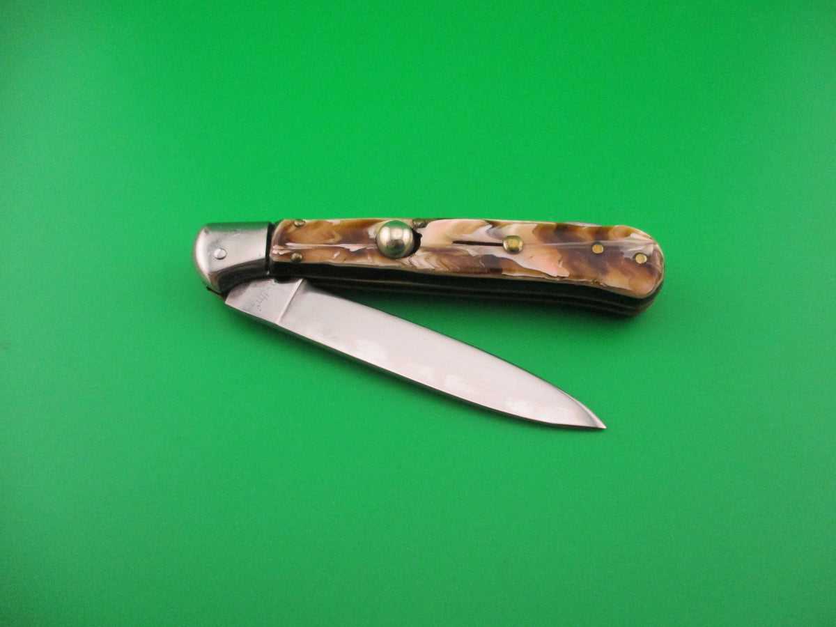 Rostfrei 20cm Italian Birds head Coffee & Cream lockback automatic knife
