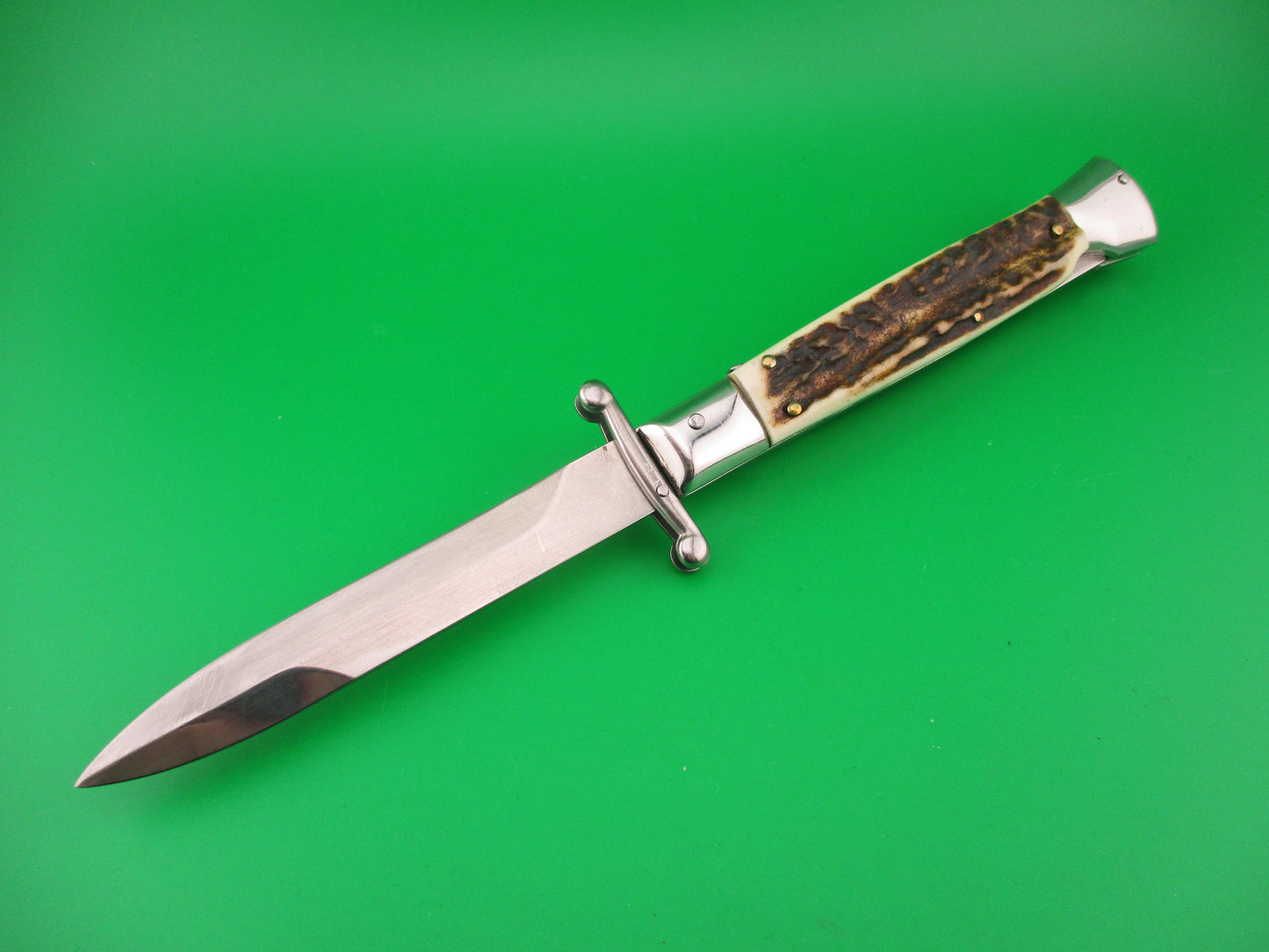 AGA CAMPOLIN 23cm Italian Swing Guard Stag Bayonet blade automatic knife 2012