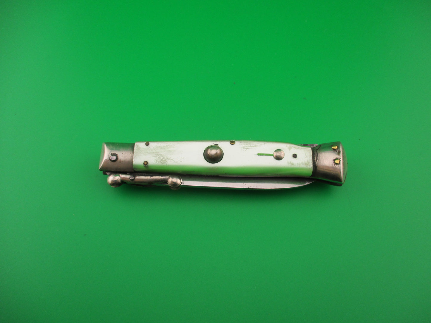 BOKER Rostfrei (slant) 20cm Italian Swing Guard Green Pearlex vintage automatic knife