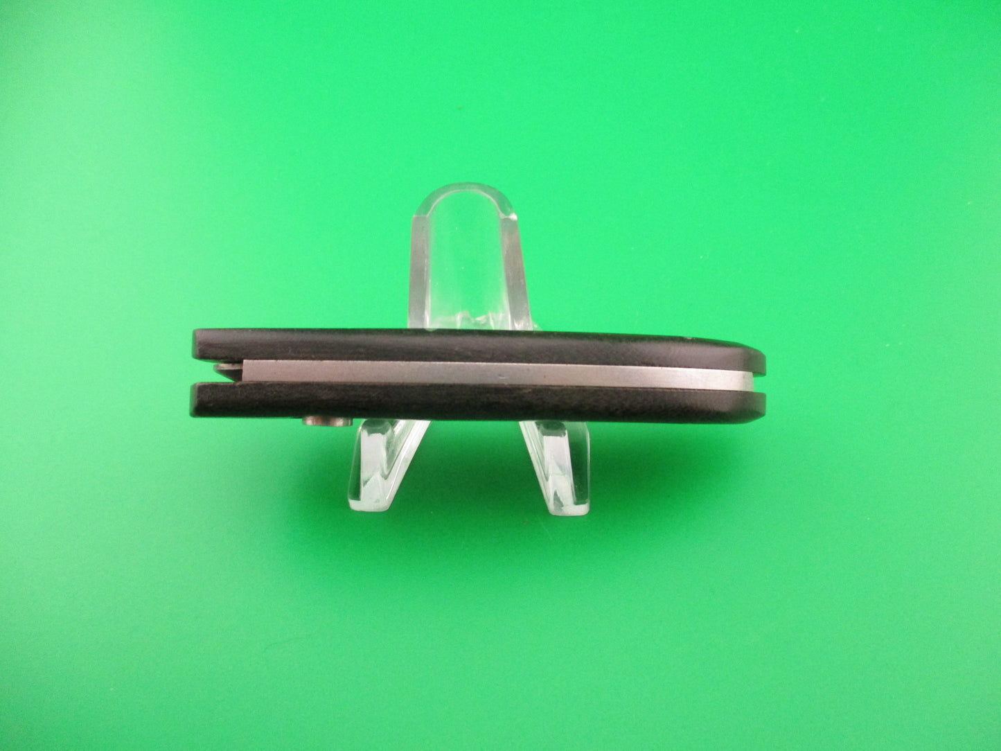 Huck 5.5 inch Custom Coil Spring Curved Micarta automatic knife James Huckeba