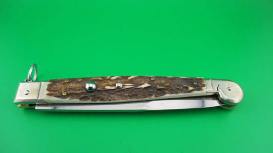 AGA CAMPOLIN 30cm Sicilian Ring Pull Stag automatic knife