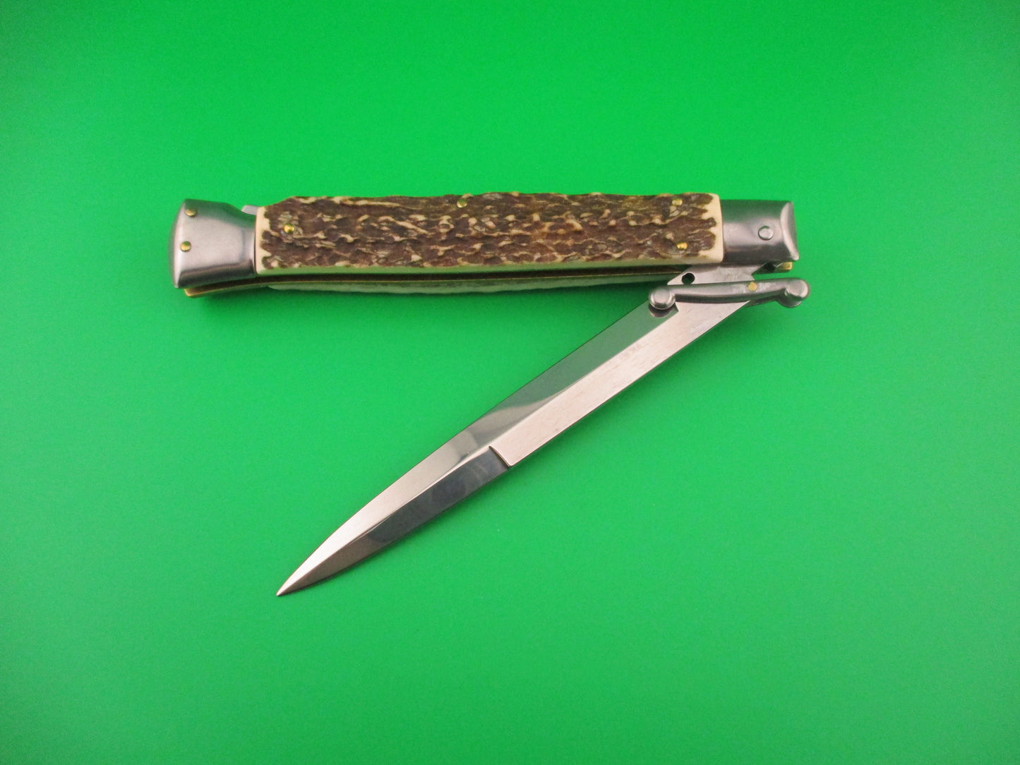 FRANK B ITALY 28cm Italian Swing guard Stag automatic knife