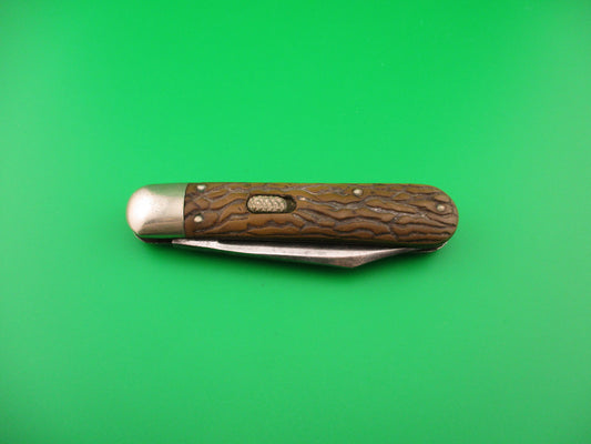 FLYLOCK #12000 Scout Clip blade Antique Automatic knife Brown