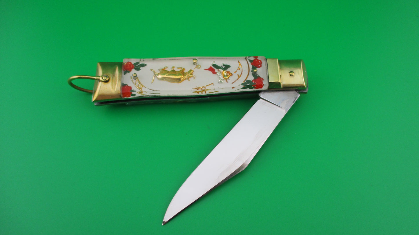 STAINLESS 19cm Japanese Siesta Matador Lever Mexico Souvenir switchblade near mint