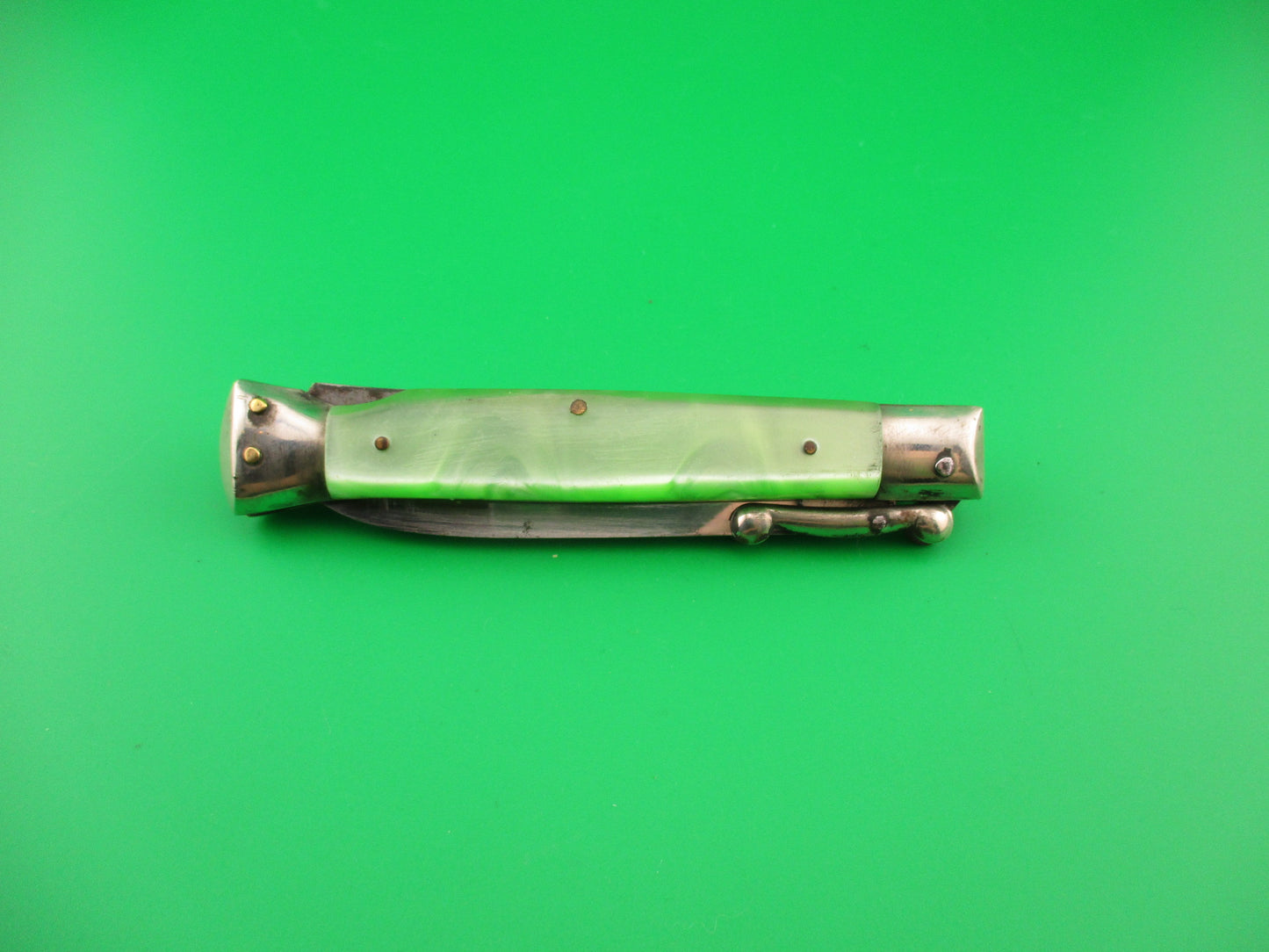 BOKER Rostfrei (slant) 20cm Italian Swing Guard Green Pearlex vintage automatic knife