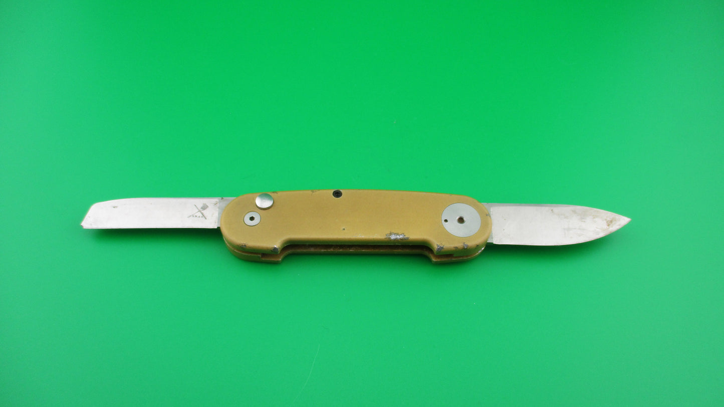 SWAT 18cm Gold Aluminum double Coilspring automatic knife